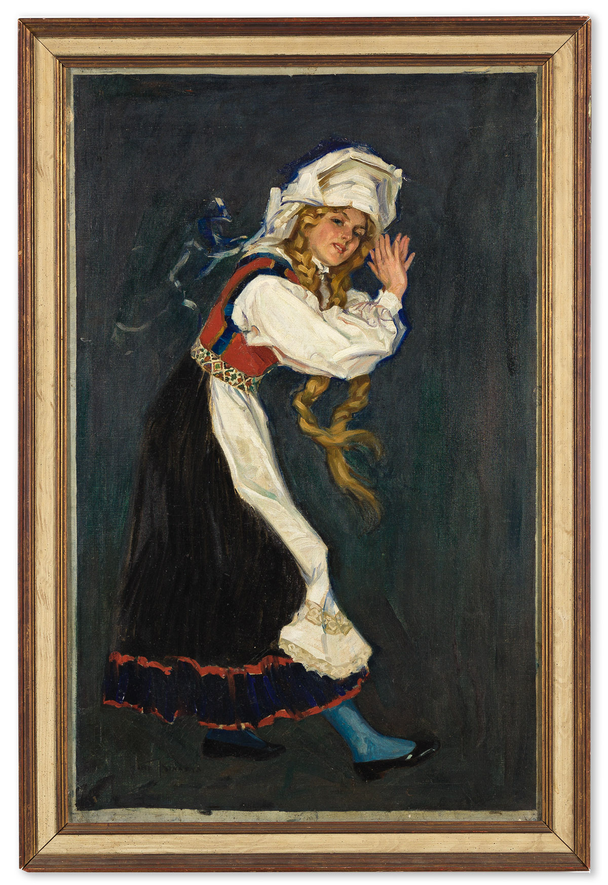 MARGARET and TROY KINNEY (1872/1871 - 1952/1938) Dancing girl in Norwegian bunad.